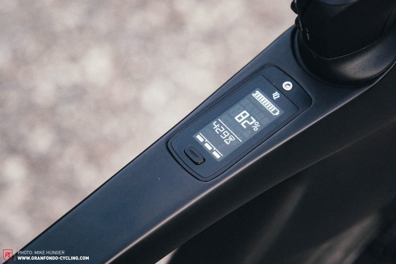 TQ top-tube display showing battery and assist mode